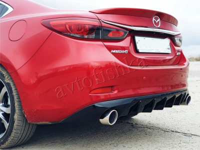 Mazda 6 (13 – 18) диффузор заднего бампера ( с килями)